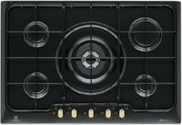 Electrolux PN750RUV Ebene Kochen 75CM 5 Feuer Schwarz Aus Gusseisen