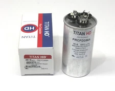 TitanHD PRCFD356A American-Made HVAC Round Run Dual Capacitor 35/6 MFD 440 Volts