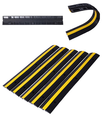 5pcs Rubber Cable Protector Ramps Traffic Speed Bumps 6600 Capacity 1 Channel