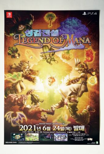 Legend of Mana - A2 promo poster KOREA (42.25cm x 59.5cm) - PS4 Switch - RARE