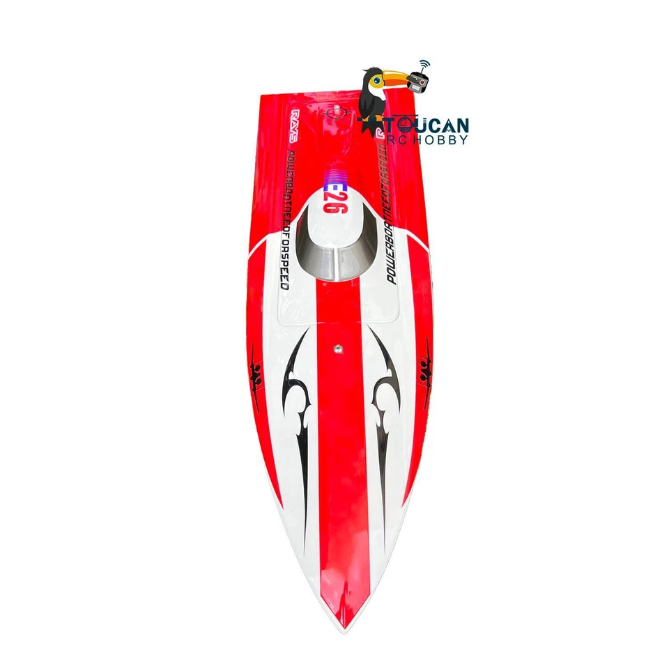 E26 Prepainted Red Electric Racing KIT RC Boat Hull W/o Electric Spare Parts - Image 3 of 4