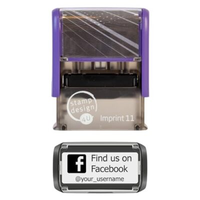 Personalisierter Social Media individueller Stempel selbstfärbend - Folgen Sie uns auf Stempel