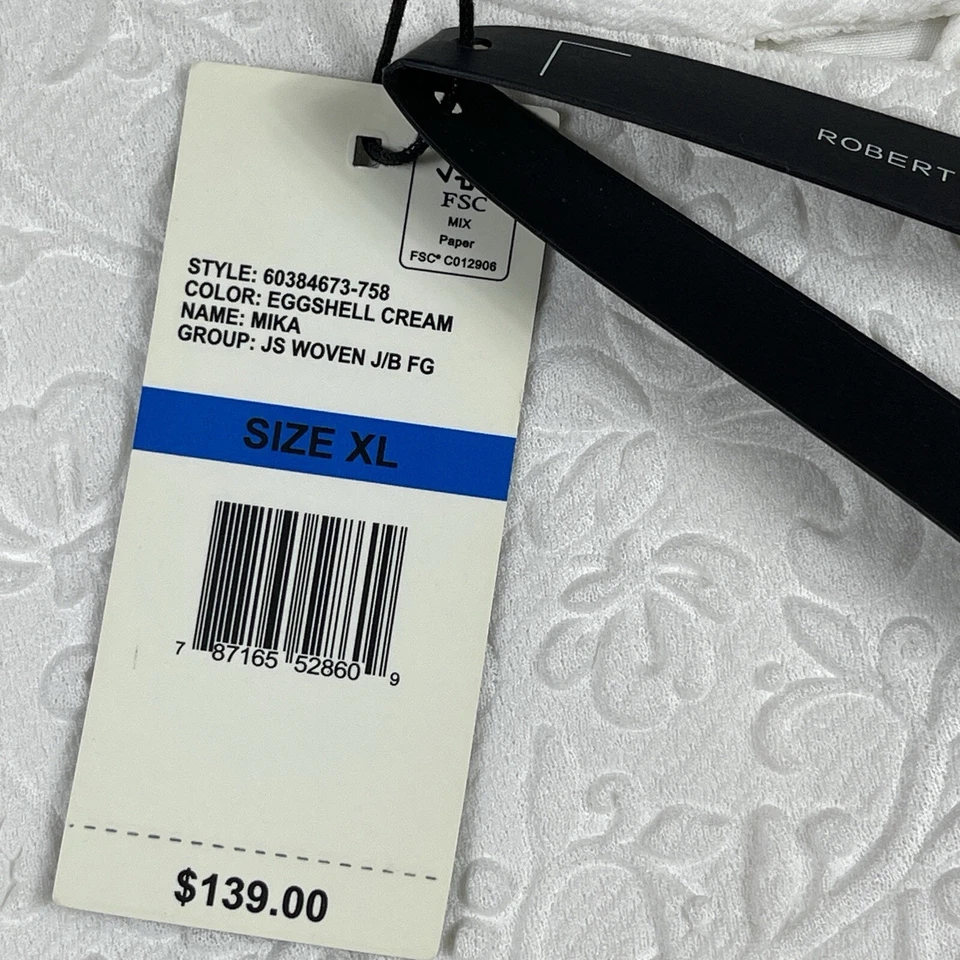 Chaqueta Robert Rodriguez Mujer XL Crema Mika Repujado Cremallera Moto Jacquard Floral Foto 4 de 4