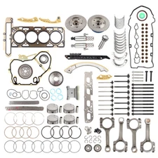 2.4L Engine Overhaul Rebuild Kit w/ Rods + Timing Chain VVT For Chevy Buick GMC