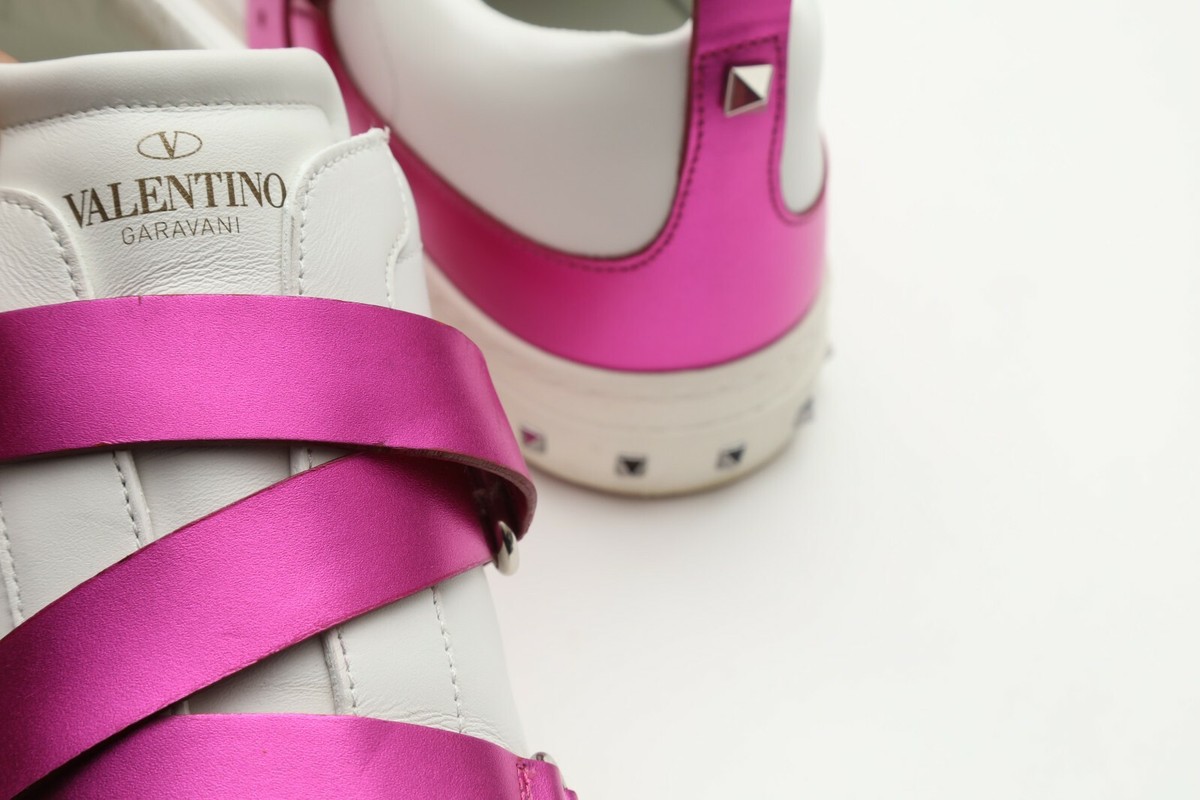 VALENTINO スニーカー 37 Valentino V-Punk Buckle Rockstud Leather Womens Sneakers Sz