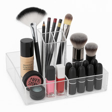 Clear Acrylic Rotating Makeup Organizer Cosmetic Storage Box Spinner Vanity Tray
