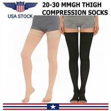 Thigh High 20-30 mmHg Toeless Compression Stocking for Women  Men For Running