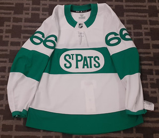 TORONTO MAPLE LEAFS 2021 22 ALEX STEEVES GAME ISSUED ADIDAS MIC ST PATS JERSEY