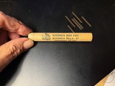 Vintage- Wooden Toothpick Tube-Wisconsin Deer Park-Wisconsin Dells