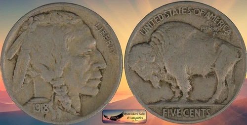 1918 Buffalo Nickel, Very Fine Condition, Ryan's Rare Coins & Antiquities, C8510