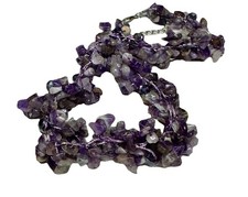 Amethyst Chip Choker Necklace – 19” – With Hematite Beads – Healing Crystal Jewe
