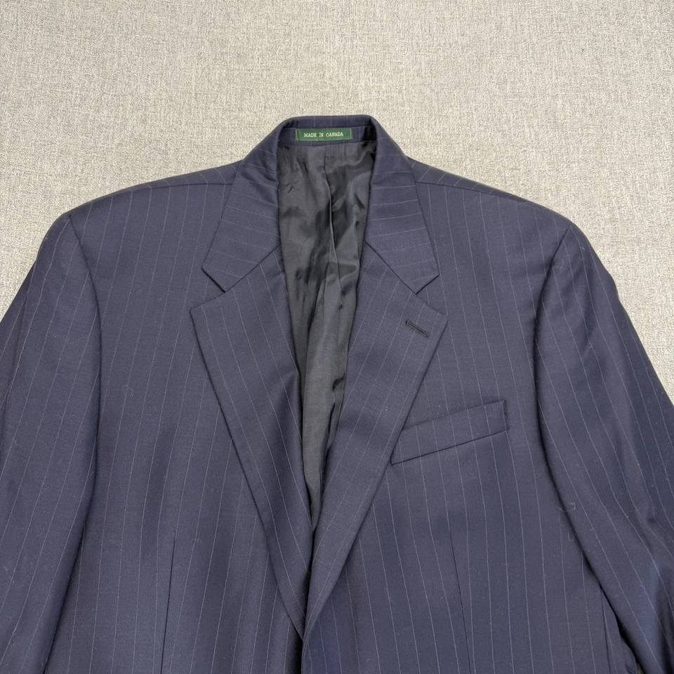 Lauren Ralph Lauren Sport Blazer Mens Size 42 L Cashmere Blend Blue Striped - Image 2 of 4