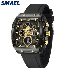 Men’s Sports Dual Display Watch Waterproof LED Backlight Chronograph Casual