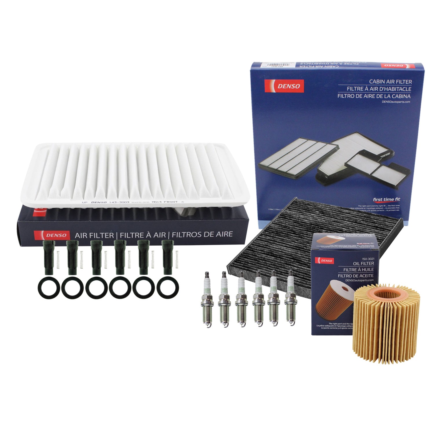 Denso Tune Up Kit NGK 6 Spark Plugs  Boots Kit for RX350 Sienna 3.5 V6 2GRFE