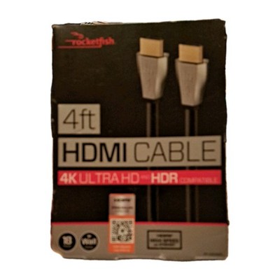 Rocketfish 4ft HDMI Cable 4K Ultra HD and HDR Compatible 4K/ 60 FPS Dolby HD New