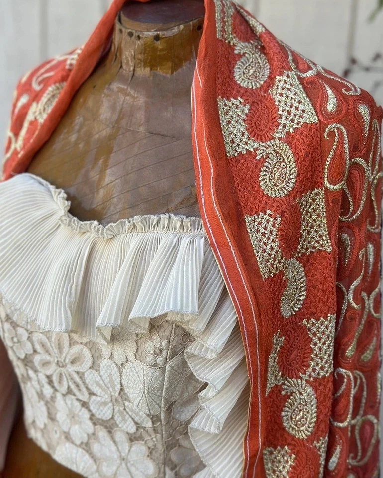 Bufanda bordada Indian Dupatta Foto 2 de 4