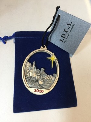 IDEA 2010 Bethlehem Three Kings Star Pewter Christmas Ornament with Felt case