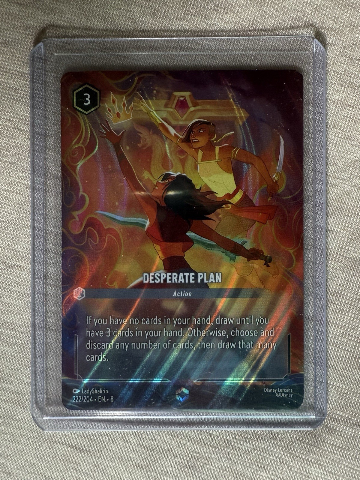 Desperate Plan Enchanted Card 222/204 Lorcana Reign of Jafar Near Mint Condition