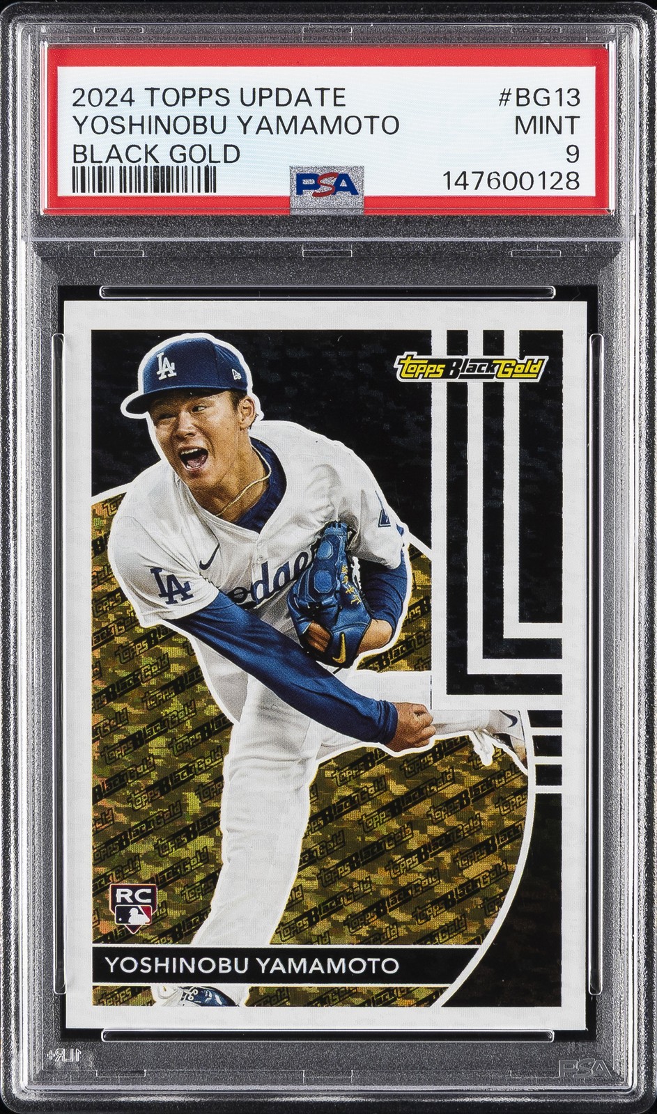 2024 TOPPS UPDATE TOPPS BLACK GOLD #BG13 YOSHINOBU YAMAMOTO PSA 9