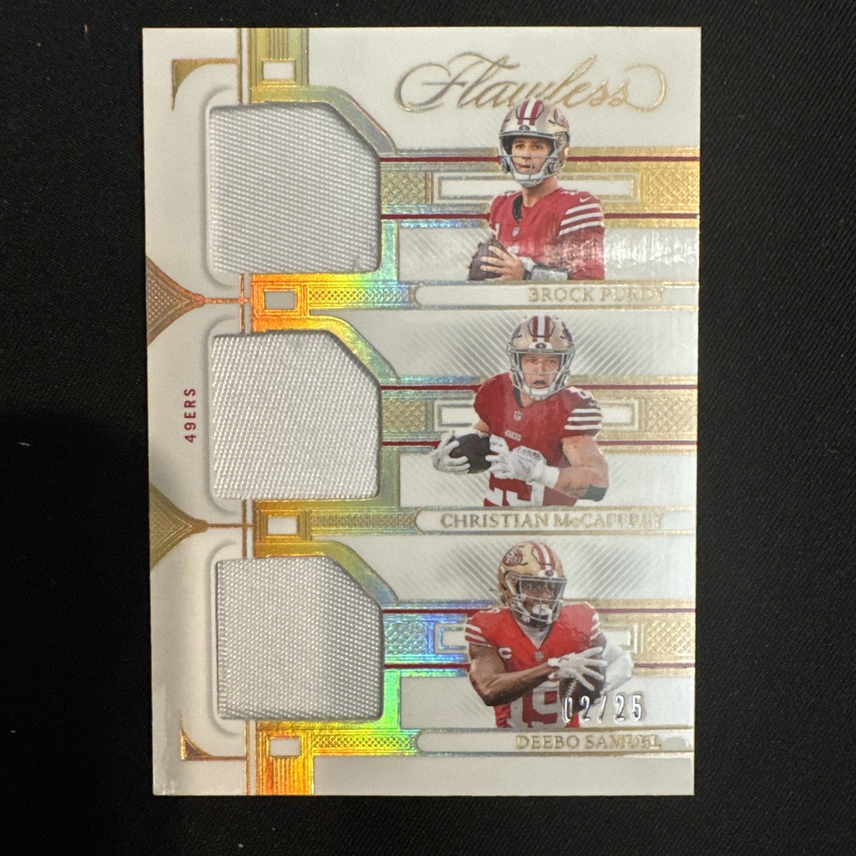 2023 Panini Flawless - Triple Patches Christian McCaffrey, Deebo