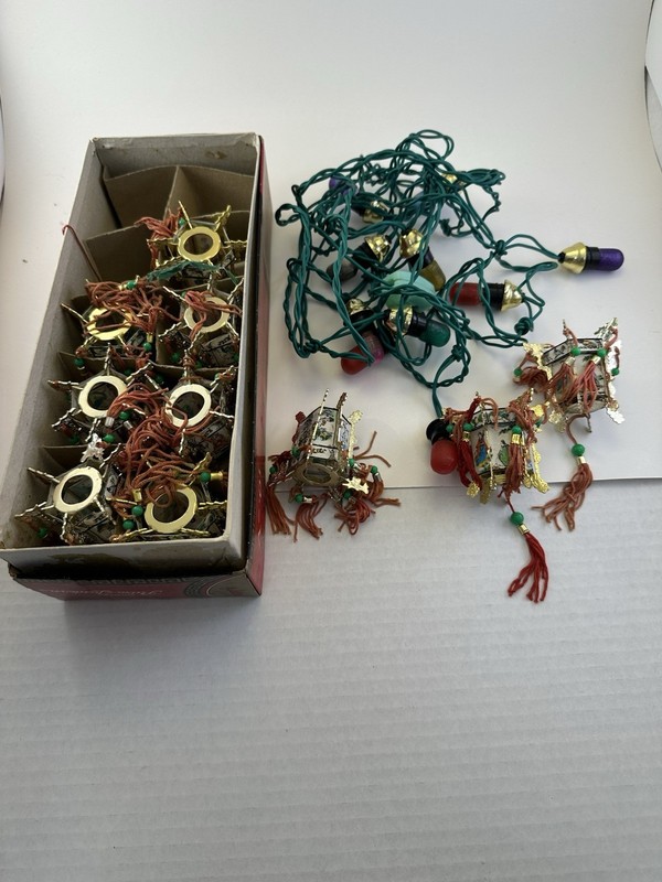 Vintage Christmas lights Chinese Palace Lantern National Art Enterprise