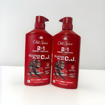 Twin Pack Old Spice Clutch Play 2-in-1 Shampoo & Conditioner Amber Scent 660ml