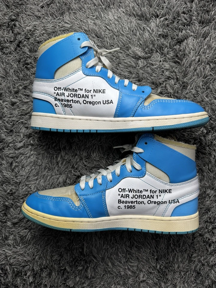 Talla 10.5 - Jordan 1 Retro OG x Off-White Alto UNC Foto 2 de 4