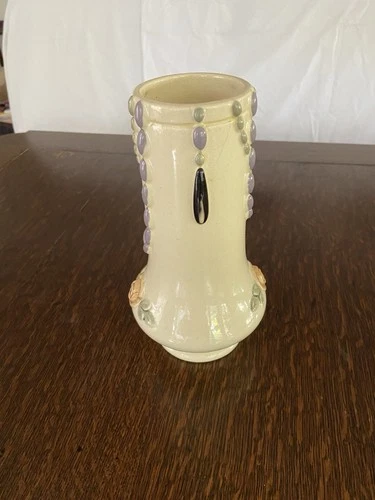 WELLER POTTERY PEARL VASE WITH ROSES  MINT