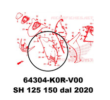 COPERTURA, INFERIORE ANTERIORE PASSARUOTA HONDA SH 125 150 DAL 2020 >