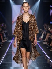 Sheer Leopard Print Kimono Cardigan Duster M Beach Romantic Ethereal Whimsigoth