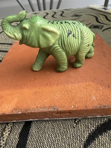 Vintage Celluloid Animal Elephant Green Made In Japan Nicholson Pa In Marker - Picture 2 of 10