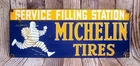 Large Vintage Michelin Tires Filling Station Porcelain Metal Sign