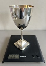 Antique Large Solid Silver Goblet Cup 19cm Tall Rare Design