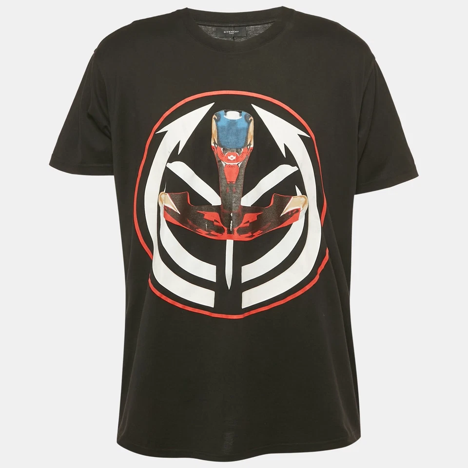 Camiseta Givenchy Negra Estampada Jersey Cuello Redondo S