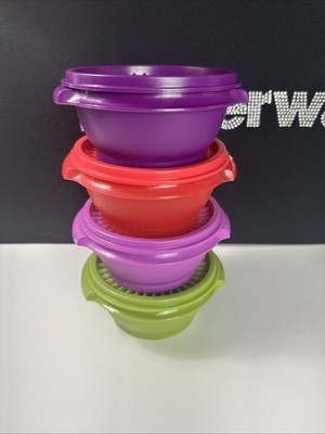 Tupperware Classic Servalier Bowls Shades Of Colors 10oz Set of 4 New Sale  New