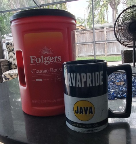 JAVAPRIDE CAFFEINATED OIL CAN OVERSIZED COFFEE MUG...MANNY'S GARAGE - Picture 5 of 5