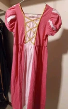 Luo Bei Er Kids Pink Princess Costume Dress Puff Sleeve Lace Up Size 150