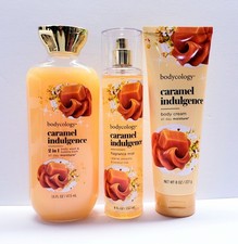 Bodycology CARAMEL INDULGENCE Fragrance Mist, Body Cream, and Body Wash 3 pcs