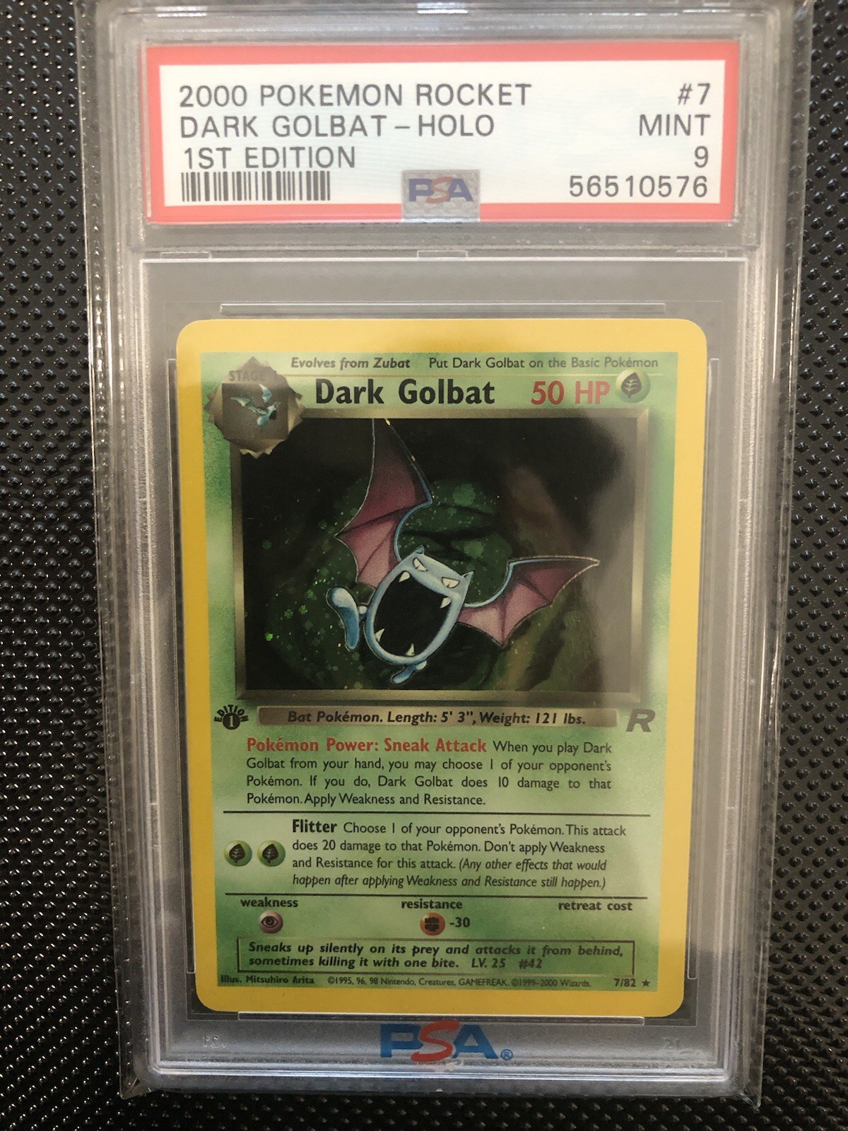2000 Pokemon Team Rocket 1st Edition #7 Dark Golbat - Holo PSA 9 MINT