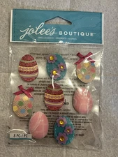 VINTAGE-Jolee's Boutique Stickers--New And Unopened-Glitter Easter Eggs-8 Pieces