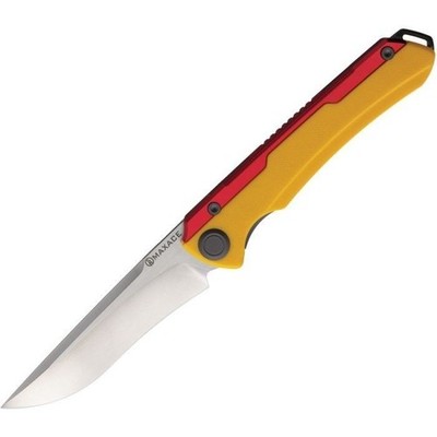 Maxace Kestrel Folding Knife MagnaCut Blade Yellow/Red G10 Handle - MAXMM28-1-D