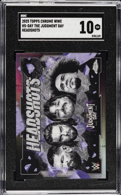2025 TOPPS CHROME WWE HEADSHOTS #HS THE JUDGMENT DAY SGC 10 GM