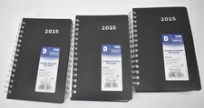 Lot of 3 Brownline Daily Duraflex Poly Cover Planner Notebooks 2025 CB634V.BLK