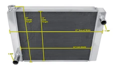 DR Champion 3 Row Universal Crossflow 22" Core Radiator Ford Config #UN22-FD