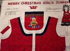 Cut and Sew Fabric Panel Christmas Girls Jumper Dress