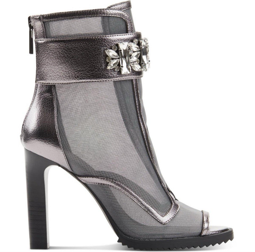 Stivaletti Karl Lagerfeld Paris da donna taglia 8,5 B larghi in rete argento tacco 4" - Foto 2 di 10
