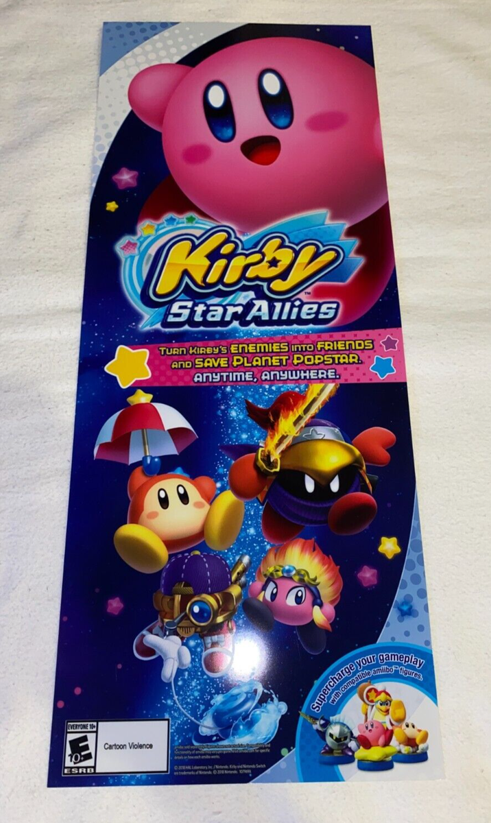 RARE Nintendo Switch Kiosk Kirby Star Allies 2018 Translite