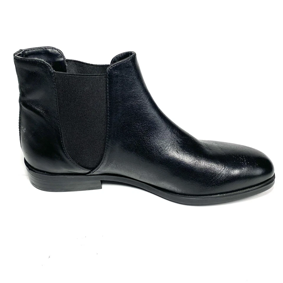 Zara Basic Women’s Chelsea Ankle Boots Black Leather Size 37 - Image 3 of 4
