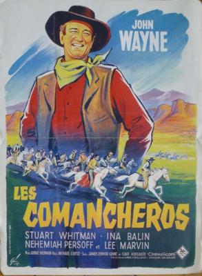 THE COMANCHEROS - HORSE / WESTERN / JOHN WAYNE - ORIGINAL FRANZÖSISCHES FILMP...
