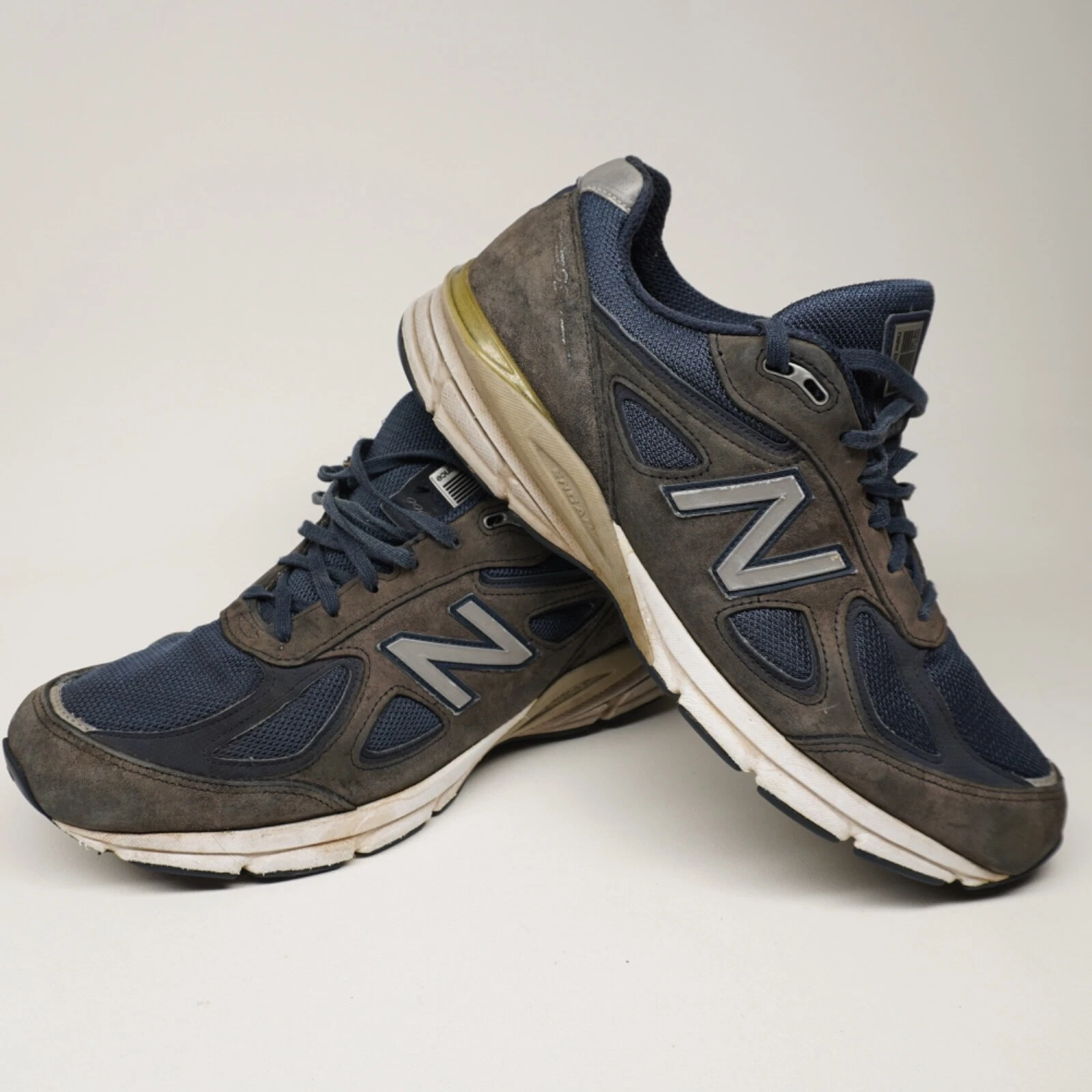 In perfette condizioni! Scarpe in pelle scamosciata blu New Balance 990v4 990 made in USA da uomo taglia 12 4E eeee